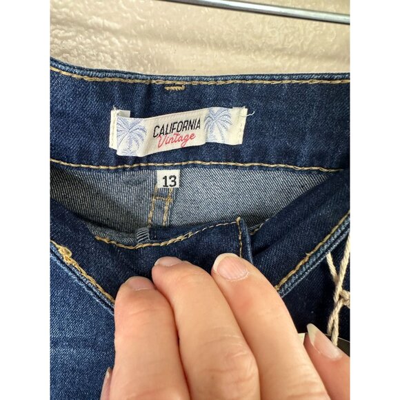 NWT American Vintage Womens Blue Shorts 13 Shorts cuffed button fly cotton summe - Picture 3 of 5